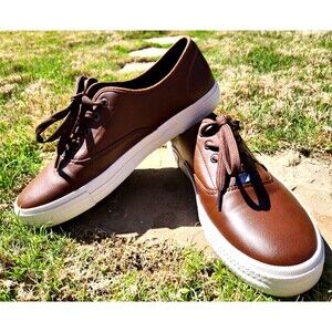 Nautica Deckloom Sneakers Brown Size 12 Faux Leather Lace Up Casual Men’s Shoes